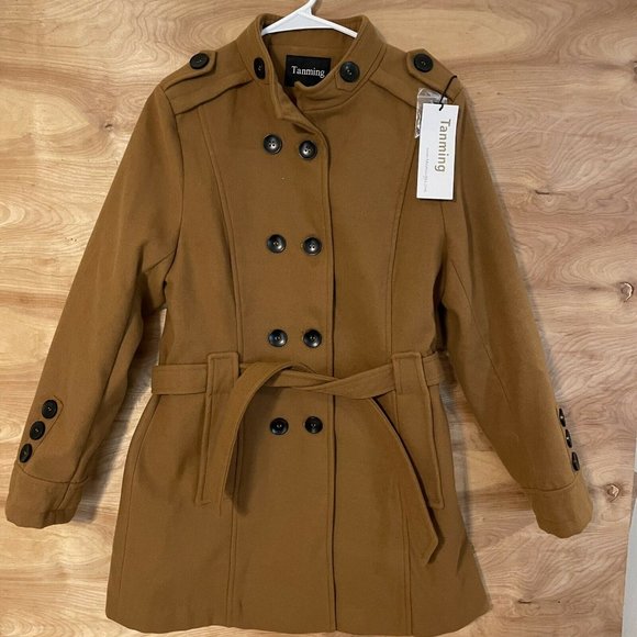 NWT Tanming womens sz large Double breasted Belted - Picture 2 of 10